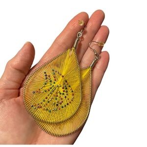 Vintage Yellow Thread Earrings